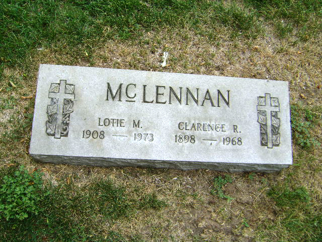 Photo of headstones/Clarence R McLennan 1898-1968 hdstn Evergreen cem Colorado Springs